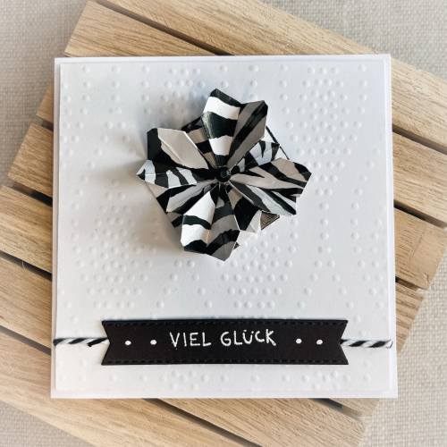 Grußkarte | Viel Glück | mit Umschlag | Zebraliebe