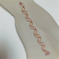 Edle 90mm lange Spiralperle handgewebt Haarschmuck rosegoldfarben rosa weiß handmade Brautschmuck Bild 3