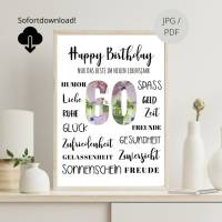 Geldgeschenk 60.Geburtstag | persönliches Geburtstagsgeschenk | runder Geburtstag Geldgeschenk Bild 3