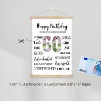 Geldgeschenk 60.Geburtstag | persönliches Geburtstagsgeschenk | runder Geburtstag Geldgeschenk Bild 4