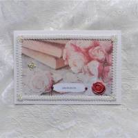 Hochzeitskarte, Rosenkarte "Glückwünsche" (Nr. A4) Bild 1