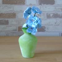 Papierblumen – hellblaue Blütenstaude mit silbernen Akzenten // Dekoration // Geschenk // Papierblüten Bild 4