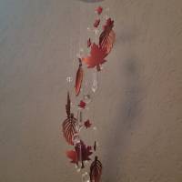 Windspiel Mobile Suncatcher Herbst 65 cm Blätter Holz Kristallglas braun rot orange Bild 8