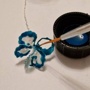 Crafting Drahtblume blau für handgemachte Grußkarten DIY, Kreativität, Individuell, Geschenke Kreativität Veilchen Blüte Bild 5
