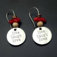 Ohrringe, Ohrhänger Live, Laugh, Love (Leben, Lachen, Lieben) Bild 1