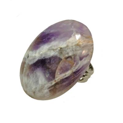 Ring verstellbar mit Amethyst lila pastell Lavendel oval handgemacht Amethystring