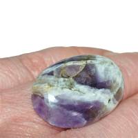 Ring verstellbar mit Amethyst lila pastell Lavendel oval handgemacht Amethystring Bild 2