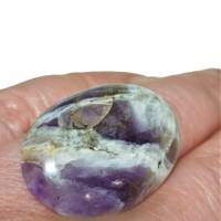 Ring verstellbar mit Amethyst lila pastell Lavendel oval handgemacht Amethystring Bild 7