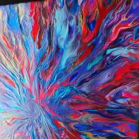 Fluid Art Painting "Vortex"  40 x 40 cm Acrylic Pouring Bild Acrylgießen Bild 6