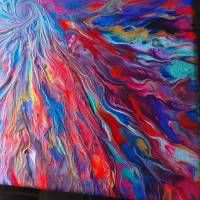 Fluid Art Painting "Vortex"  40 x 40 cm Acrylic Pouring Bild Acrylgießen Bild 7