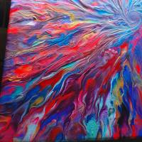 Fluid Art Painting "Vortex"  40 x 40 cm Acrylic Pouring Bild Acrylgießen Bild 8
