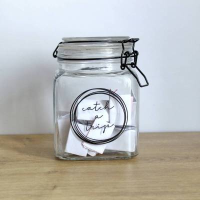 Bügelglas "Catch a Trip" - Das Inspirationsglas für Ausflüge