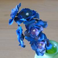 Papierblumen – dunkelblaue Blütenstaude in Design des Nachthimmels // Dekoration // Geschenk // Papierblüten Bild 1