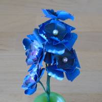 Papierblumen – dunkelblaue Blütenstaude in Design des Nachthimmels // Dekoration // Geschenk // Papierblüten Bild 3