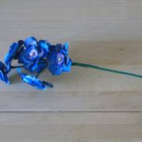 Papierblumen – dunkelblaue Blütenstaude in Design des Nachthimmels // Dekoration // Geschenk // Papierblüten Bild 6