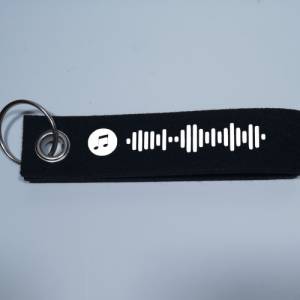 Filz-Schlüsselanhänger in schwarz mit Deinem eigenen Musik-Code  Sp*tif* Anhänger Schlüsselanhänger persönliches Geschen Bild 7