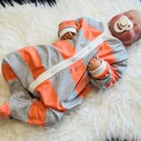 Schlafanzug für Babys - Anzug mit oder ohne Fuß - Overall für Neugeborene in verschiedenen Größen 0-1 Jahr Bild 7