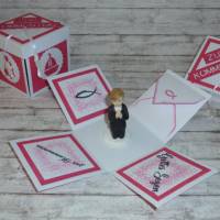 Überraschungs-Box / Explosionsbox "Kommunion" Mädchen, Junge, pink, Geschenk, Geldgeschenk, Handmade Bild 2