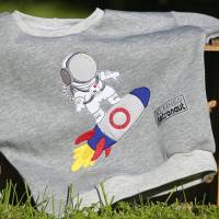 Doodle Stickdatei Astronaut surft auf Rakete Bild 3