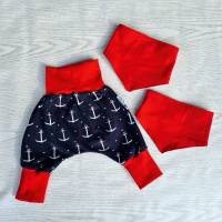 Maritimes Baby Set in Gr 58/62, bequeme Baby Kleidung bestehend aus Pumphose und Lätzchen, tolles Geschenk zur Geburt Bild 9