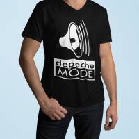 Depeche Mode inspiriert | Memento Mori Enjoy the silence, Unisex V-Neck Konzert T-Shirt Schwarz Weiß Bild 1