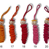 Sorgenwürmchen / Sorgenwurm gehäkelt, Worry worm, Einschulung Geschenk, Handarbeit Glückswürmchen Farbwahl Bild 5