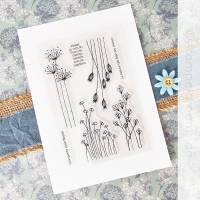 Blüten | Silkon - Clear Stamps Stempel  | 7 verschiedene Motive mit französischem Text Bild 1