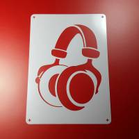 Schablone Kopfhörer Headphones Music DJ Musik - BD32 Bild 1