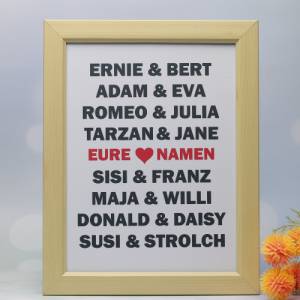 Traumpaare Poster Personalisiertes Geschenk Brautpaar Hochzeit Bild 2