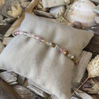 Armband „Herbstblüte“ - Armband mit Rocailles, Hämatit-Rondellen und Cherryquarz-Perlen Bild 2