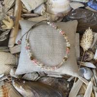 Armband „Herbstblüte“ - Armband mit Rocailles, Hämatit-Rondellen und Cherryquarz-Perlen Bild 3