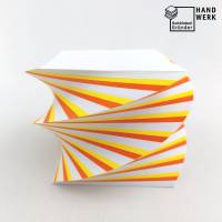 Abreißblock, gedreht, weiß gelb orange, Zettelklotz. handgefertigt Bild 4
