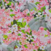 ♕ Jersey mit weißen Pferden und Apfelblüten Stenzo Digitaldruck 50 x 150 cm ♕ Bild 2