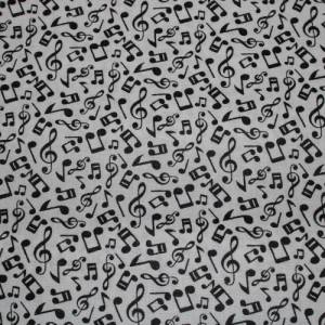 11,60 EUR/m Baumwollstoff Musik Noten schwarz auf weiß Webware 100% Baumwolle Bild 5