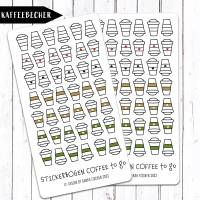Stickerbogen Kaffee to go Becher - Bullet Journal - Planer Bild 5