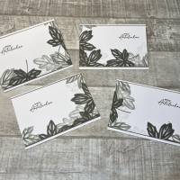 Kondolenz, Trauerkarte / Beileidskarte im Blätter-Design,  „Stille Anteilnahme“, Handarbeit, Stampin’Up Bild 1