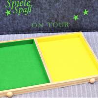 Spielesammlung mit großem Würfelbrett für Reise grün gelb Bild 8