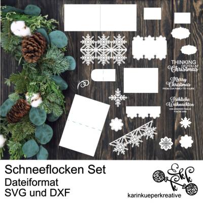Plotterdatei Schneeflocken Set