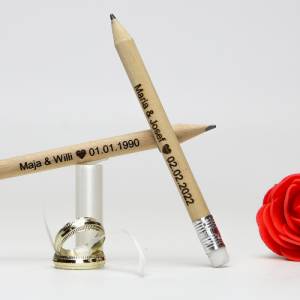Save the Date Bleistift Hochzeitsankündigung Gastgeschenk personalisierter Bleistift Bild 1