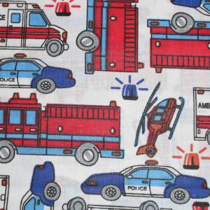 11,60 EUR/m Baumwollstoff Feuerwehr Polizei Krankenwagen Kinderstoff Webware 100% Baumwolle Bild 5