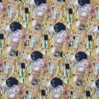 ♕ Jersey Gustav Klimt Jugendstil Gold DER KUSS Stenzo 50 x 150 cm Nähen Stoff ♕ Bild 2
