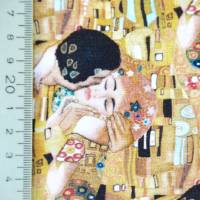 ♕ Jersey Gustav Klimt Jugendstil Gold DER KUSS Stenzo 50 x 150 cm Nähen Stoff ♕ Bild 4