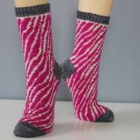 Anleitung: Kurt - Socken mit Zebra oder Tiger Muster stricken Bild 7