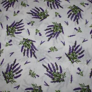 11,60 EUR/m Baumwollstoff Lavendel flieder auf weiß Webware 100% Baumwolle Bild 1