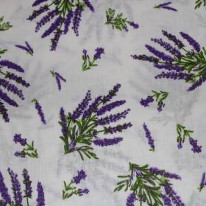11,60 EUR/m Baumwollstoff Lavendel flieder auf weiß Webware 100% Baumwolle Bild 3