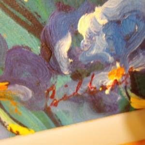 Impressionismus Iris Kunst Ölgemälde Ölbild nach van Gogh Signatur Bild 2