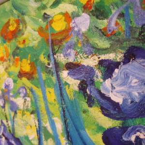 Impressionismus Iris Kunst Ölgemälde Ölbild nach van Gogh Signatur Bild 3