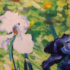 Impressionismus Iris Kunst Ölgemälde Ölbild nach van Gogh Signatur Bild 4