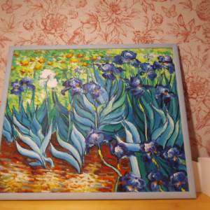 Impressionismus Iris Kunst Ölgemälde Ölbild nach van Gogh Signatur Bild 6