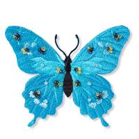 Applikation Exklusiv Schmetterling, türkis, mit Perlen Bild 2